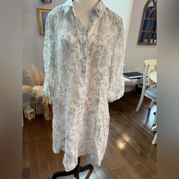 Made in Germany 100% Line. Floral Button-Up Shirt Dress - Picture 1 of 5